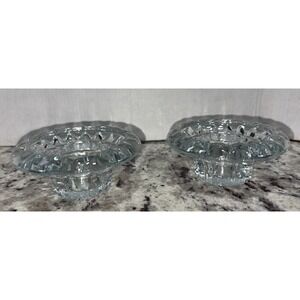 KIG Malaysia CrystalGlassCandle Holders Set of 2 Vintage Hold 3 Szs Taper/Votive